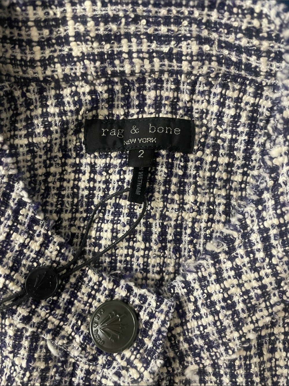 rag & bone Navy and White Tweed Marisa Jacket - Picture 4 of 4